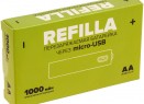 Набор перезаряжаемых батареек Refilla AA, 1000 мАч