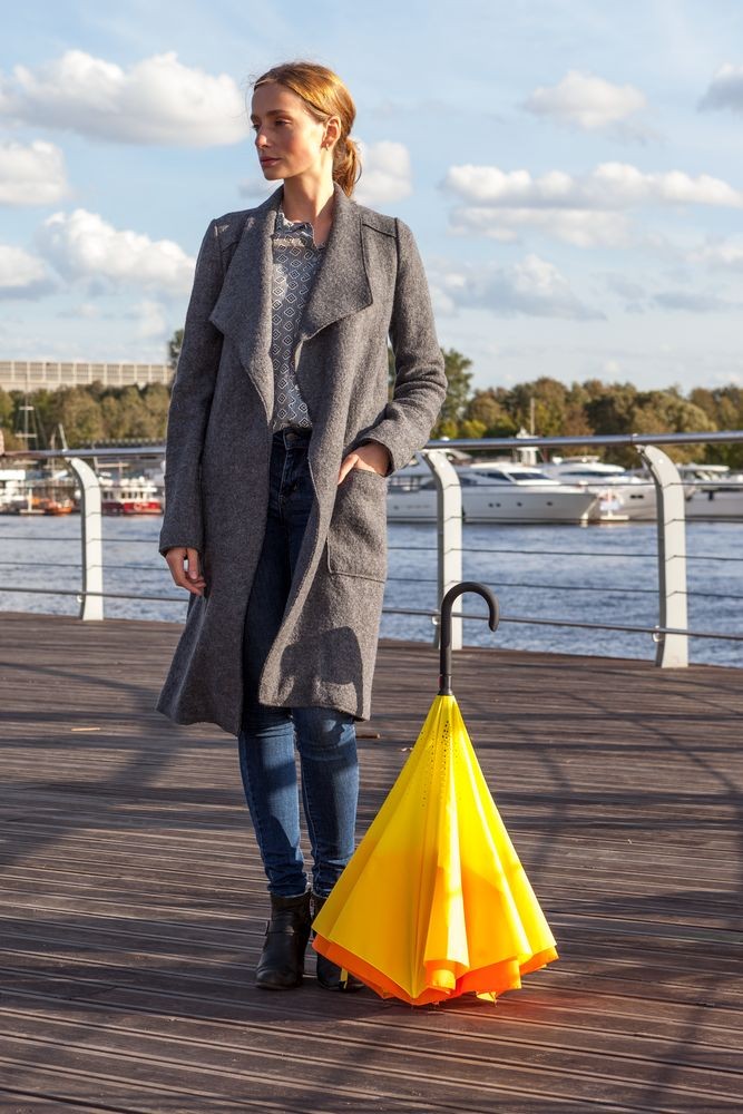 Зонт наоборот Unit Style, трость, сине-красный