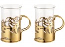 Набор стаканов в подстаканниках Cite, золотистый