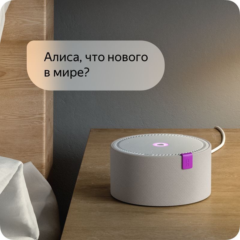 «Яндекс.Станция Мини». Умная колонка с «Алисой», серебристая