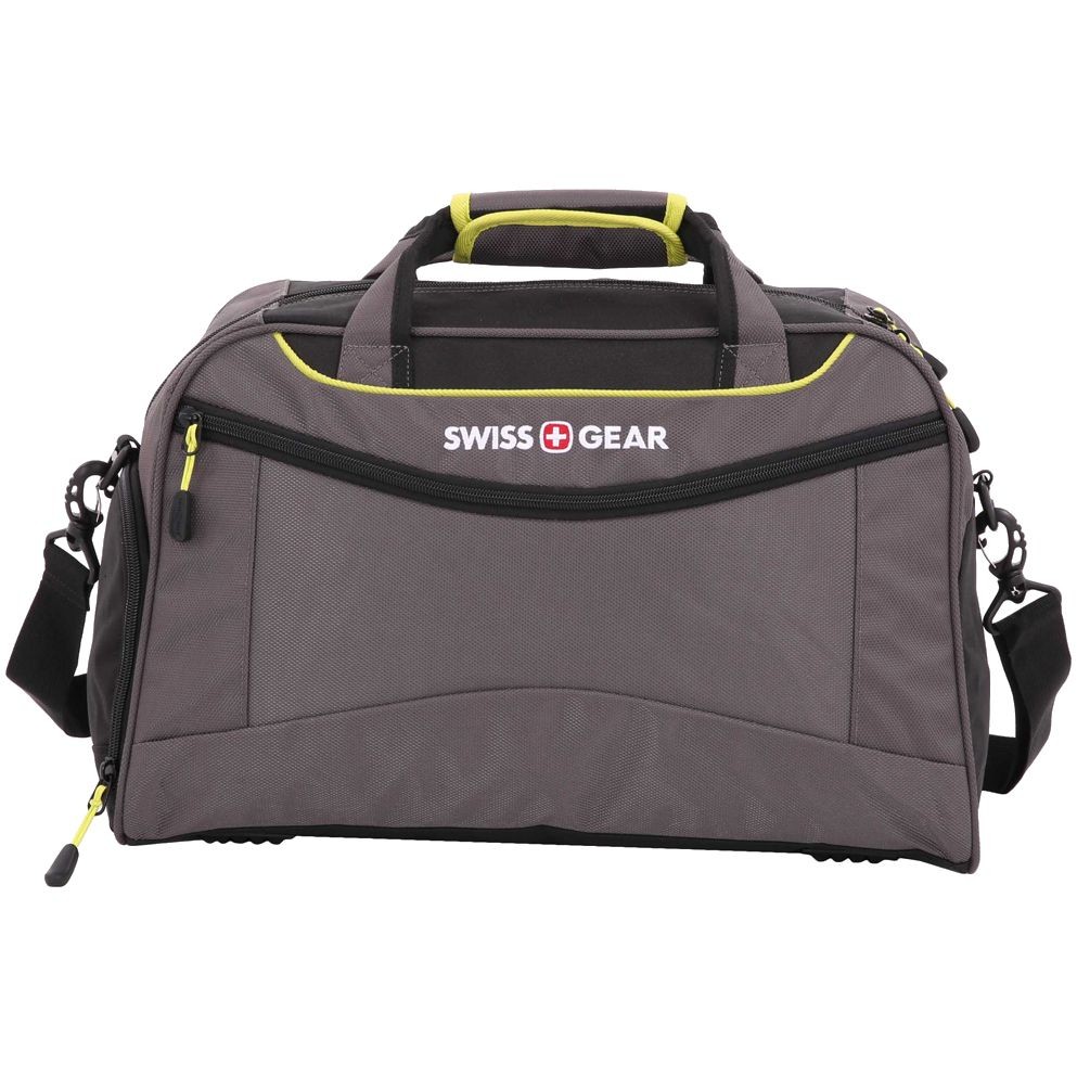 Сумка спортивная Swissgear, серая с зеленым