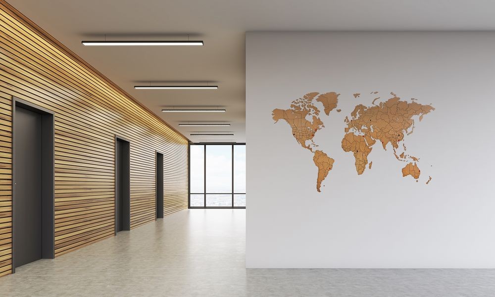 Деревянная карта мира World Map True Puzzle Large, коричневая
