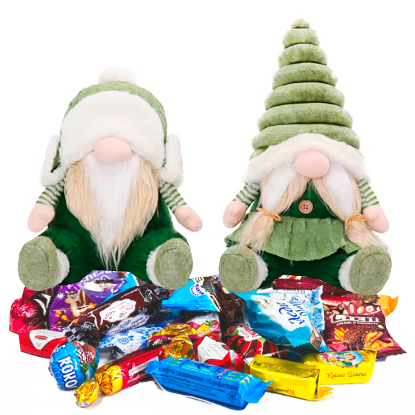 Подарок с конфетами Гномы Тося и Бося 700гр